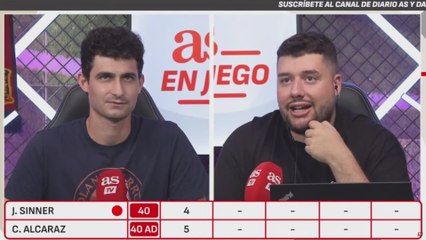Reacción al puntazo de Alcaraz para llevarse el Primer Set en la final de Wimbledon