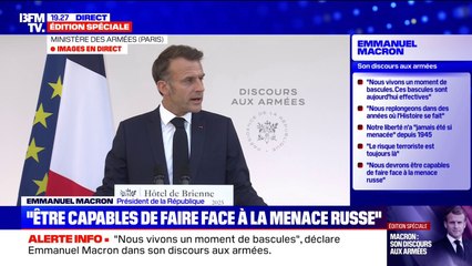 Discours aux Armées: "Nous devons durcir nos capacités et nos forces", indique Emmanuel Macron