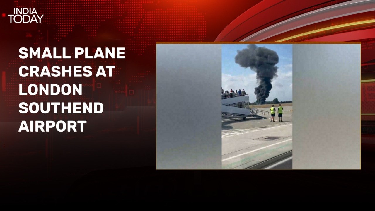 Video: Plane crashes at London airport, plumes of black smoke billows into air