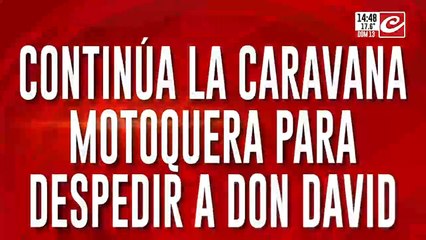 Continúa la caravana motoquera para despedir a Don David, el jubilado asesinado por la policía