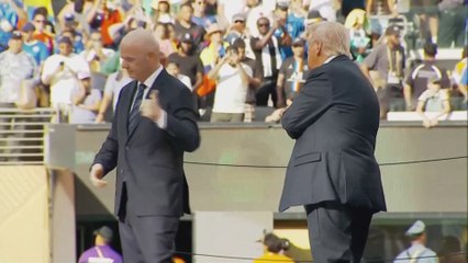 Infantino shoves Trump out of the way during Chelsea’s Club World Cup celebration