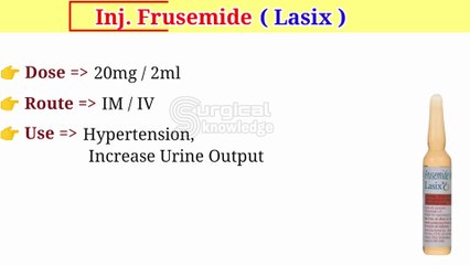 Emergency Medicine  Emergency Injection List and Uses
