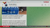Pdte. Maduro felicita a la selección masculina de softbol por titularse campeón mundial