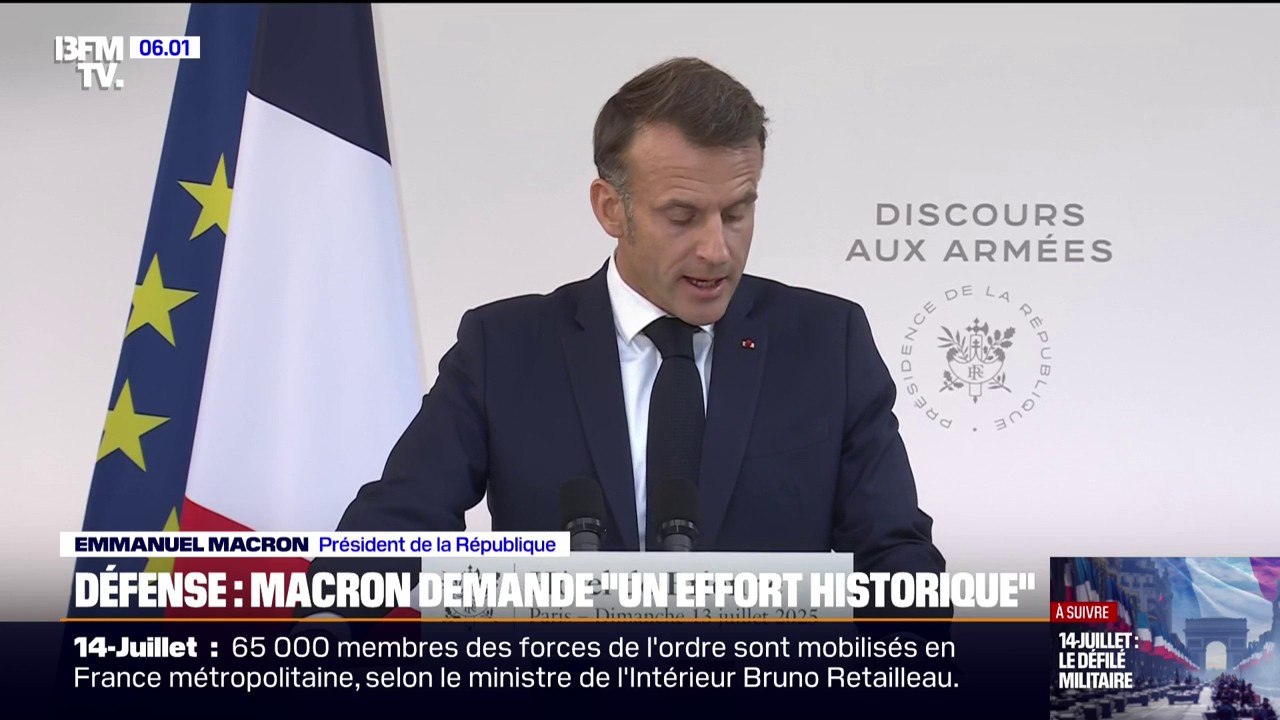 Emmanuel Macron souhaite un "effort historique" pour augmenter le budget de la défense