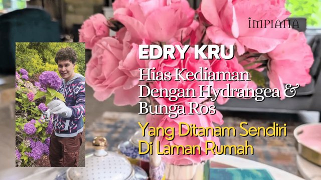 EDRY KRU Hias Kediaman Dengan Hydrangea & Bunga Ros Yang Ditanam Sendiri Di Laman Rumah