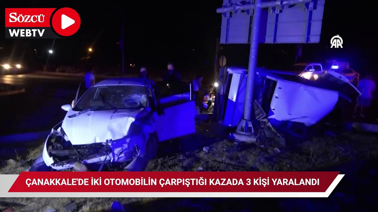 Çanakkale'de iki otomobilin çarpıştığı kazada 3 kişi yaralandı