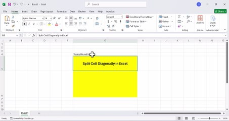 Split Excel Cell Diagonally | Show Text in Both Parts | Easy Tutorial (2025)