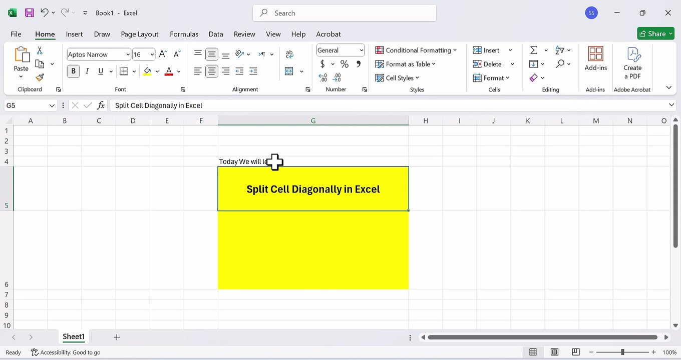 Split Excel Cell Diagonally | Show Text in Both Parts | Easy Tutorial (2025)