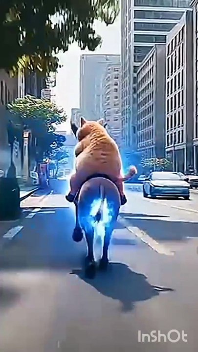 Cat and donkey funny video