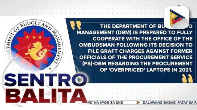 DBM, tiniyak ang pakikipagtulungan sa legal proceedings ng Ombudsman hinggil sa ‘overpriced’ na laptops noong 2021