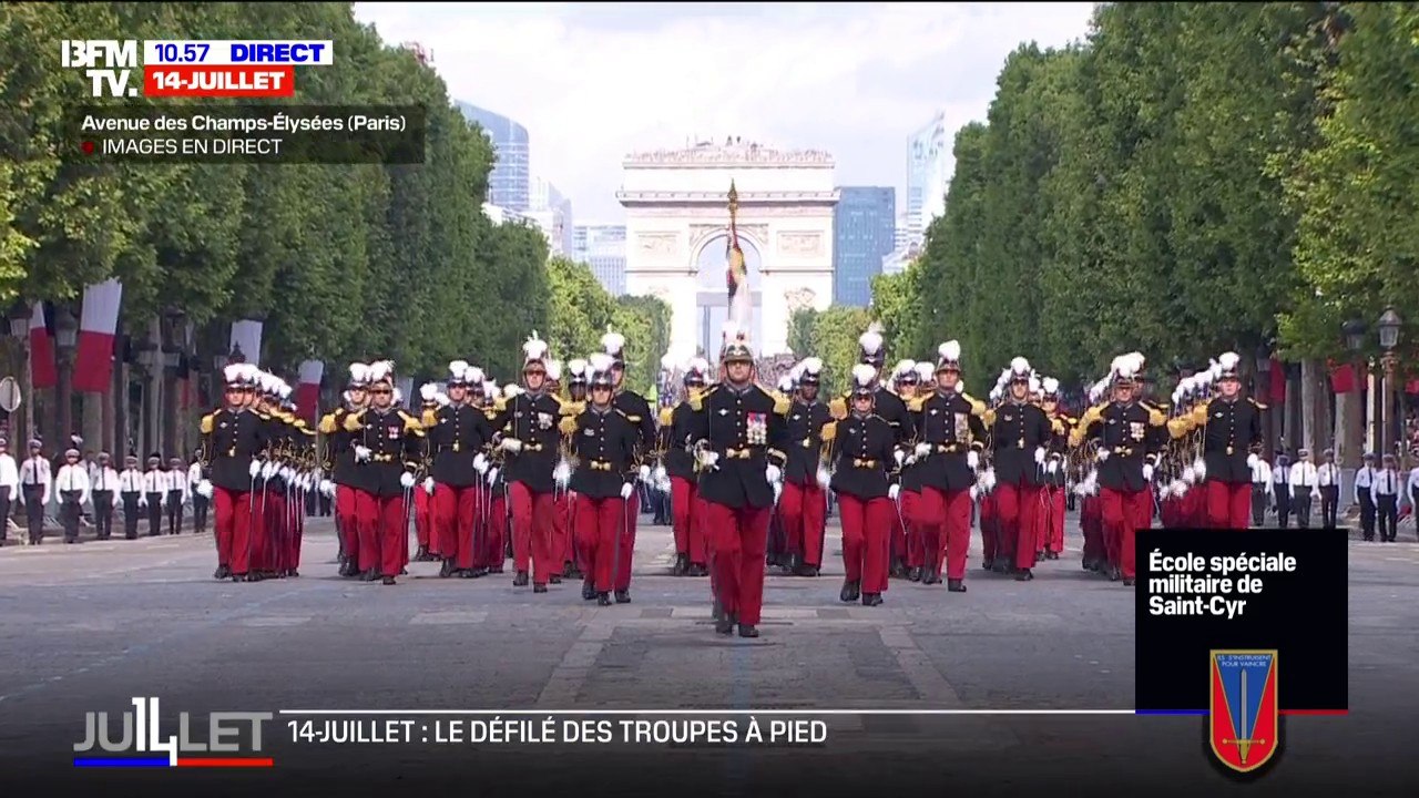 Polytechnique, Saint-Cyr, École navale...plus de 1.000 militaires issus de 17 écoles défilent sur les Champs-Élysées