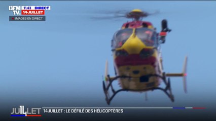 14-Juillet: le défilé des hélicoptères au-dessus des Champs-Élysées