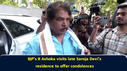 BJP’s R Ashoka visits late Saroja Devi’s residence to offer condolences