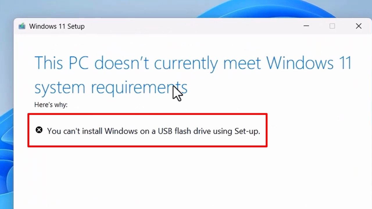 Fix "You Can't Install Windows on a USB Flash Drive Using Setup" Error | Windows 11 / 10 / 8 / 7 ✅