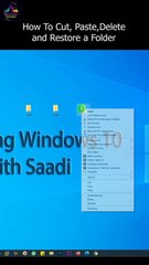 How To Cut, Paste,Delete and restore a folder