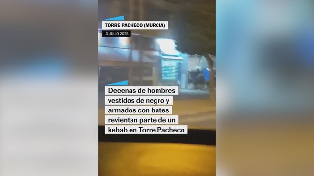 Decenas de hombres armados con bates destrozan un kebab en Torre Pacheco