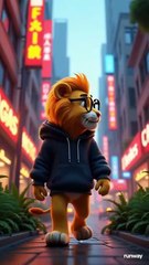 The smart lion vs hacker fox animated story #ai #animation #3d #aistory