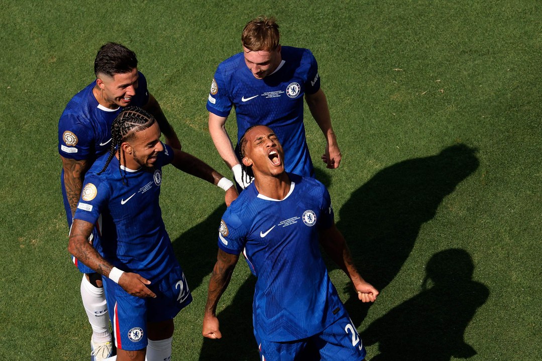 Fans react outside of stadium after Chelsea's FIFA Club World Cup victory