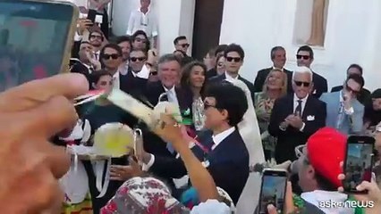 Nozze vip a Capri: Rocco Basilico (Luxottica) e Sonia Ben Ammar sposi