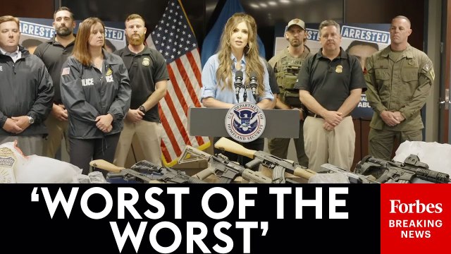 Kristi Noem Takes Questions From Reporters At Briefing Touting Illegal Immigrant Crackdown