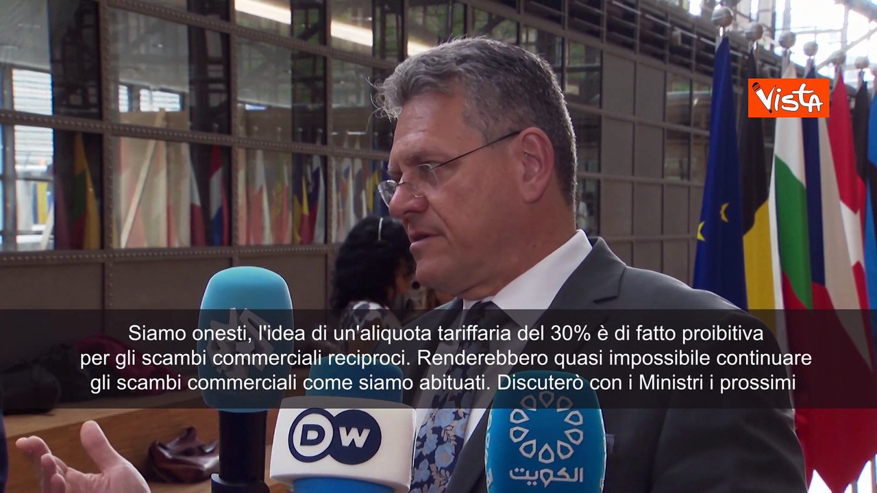 Commissario Ue Commercio Sefcovic: Dazi al 30% proibitivi per scambi commerciali con Usa