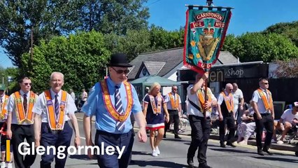 Sixmilewater LOL District No 10 on parade at the 2025 Twelfth in Glengormley