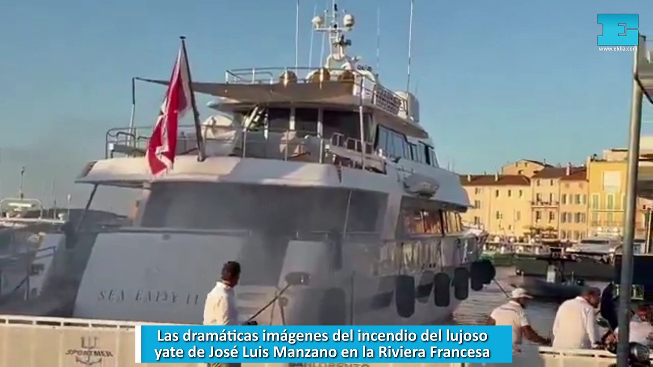 Las dramáticas imágenes del incendio del lujoso yate de José Luis Manzano en la Riviera Francesa