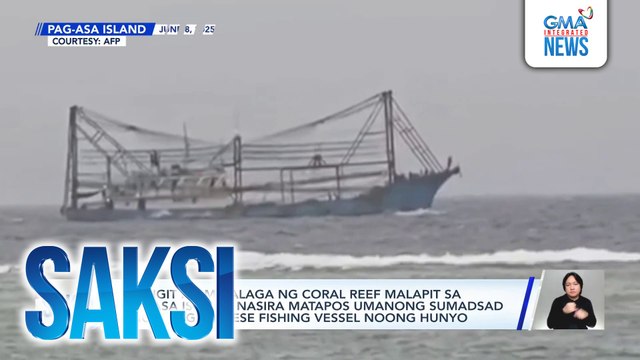 Mahigit P11M halaga ng coral reef malapit sa Pag-asa Island, nasira matapos umanong sumadsad ang isang Chinese fishing vessel noong Hunyo | Saksi
