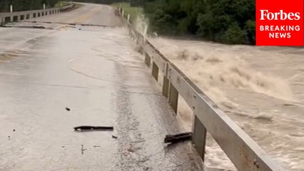 Heavy Rainfall In Lampasas, Texas Causes Strong Torrents And Flooding