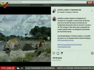 Portuguesa | Gob. avanza en trabajos de construcción de bermas en el puente sobre el Río Acarigua