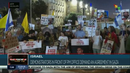 Israel, demonstrators in front of PM office demand an agreement in Gaza