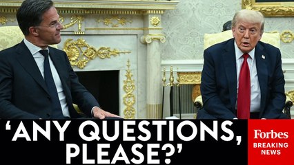 Trump Takes Multiple Questions After Threatening Russia With 100% Tariff With Rutte