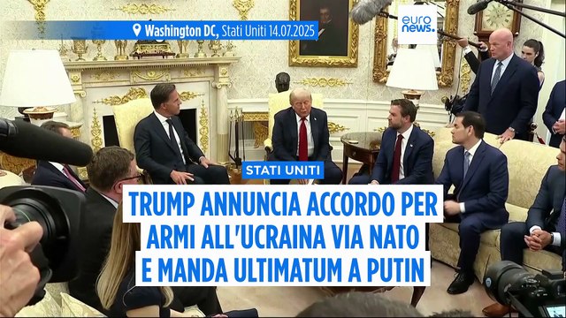 Ucraina, Trump minaccia dazi “severi” del 100% alla Russia, se non verrà raggiunto un accordo sull'Ucraina entro 50 giorni