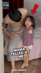 Daddy’s Arms Are Always Safe: Little Girl Seeks Comfort After Mom’s Scolding 🥹❤️