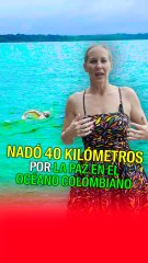 Nadó 40 kilómetros por la paz en el océano colombiano