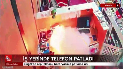Bingöl’de cep telefonu bataryasının patlama anı
