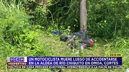 Encuentran muerto a motociclista a orilla de una carretera de Omoa