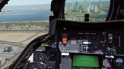 F 14B Tomcat cockpit view supersonic & very low through Atlantis Dubai Hotel - DCS World