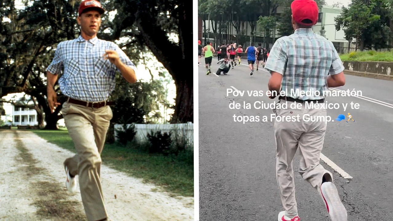 CDMX: Hombre se viraliza por look como 'Forrest Gump' en medio maratón capitalino, ¡México mágico!