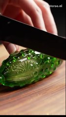 glass fruit cutting ASMR 🥒
