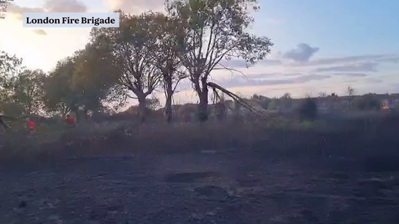 Firefighters battle to put out three wildfires in just three hours in east London as residents evacuated