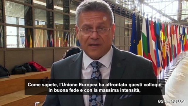 Ue, Sefcovic: dazi al 30% proibitivi per scambi commerciali con Usa