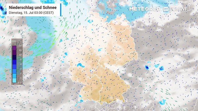 Gewitter mit Starkregen treffen in den nächsten Stunden auf Deutschland!
