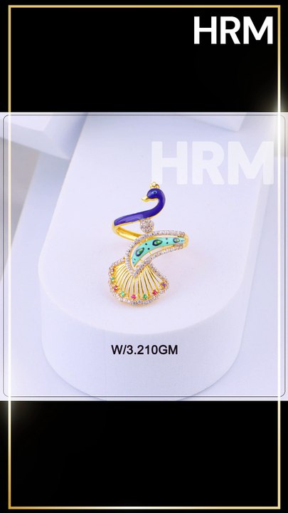 HRM | 22kt Ladies Peacock Ring Design | 2025