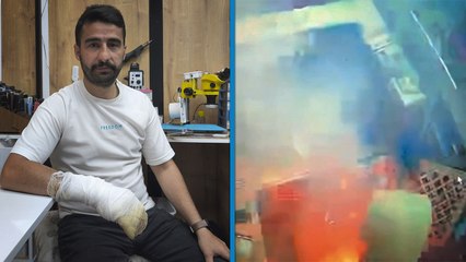 Bingöl’de cep telefonu bataryasının patlaması güvenlik kamerasında