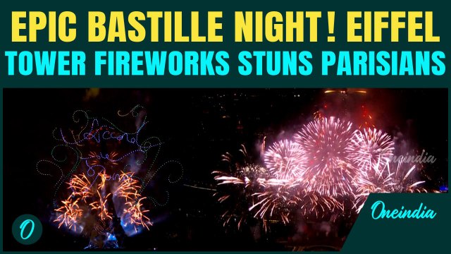 France Bastille Day Unreal Sky Show! : Paris Dazzles in Fireworks and Drones|Eiffel Tower Lights Up