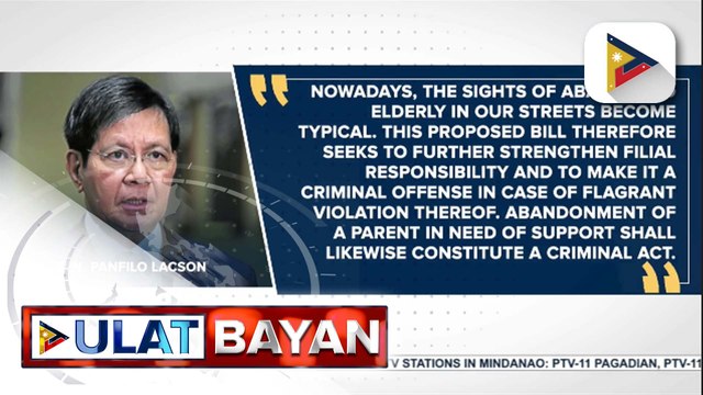 Panukalang batas na magpaparusa sa mga anak na mag-aabandona sa magulang, inihain sa Senado