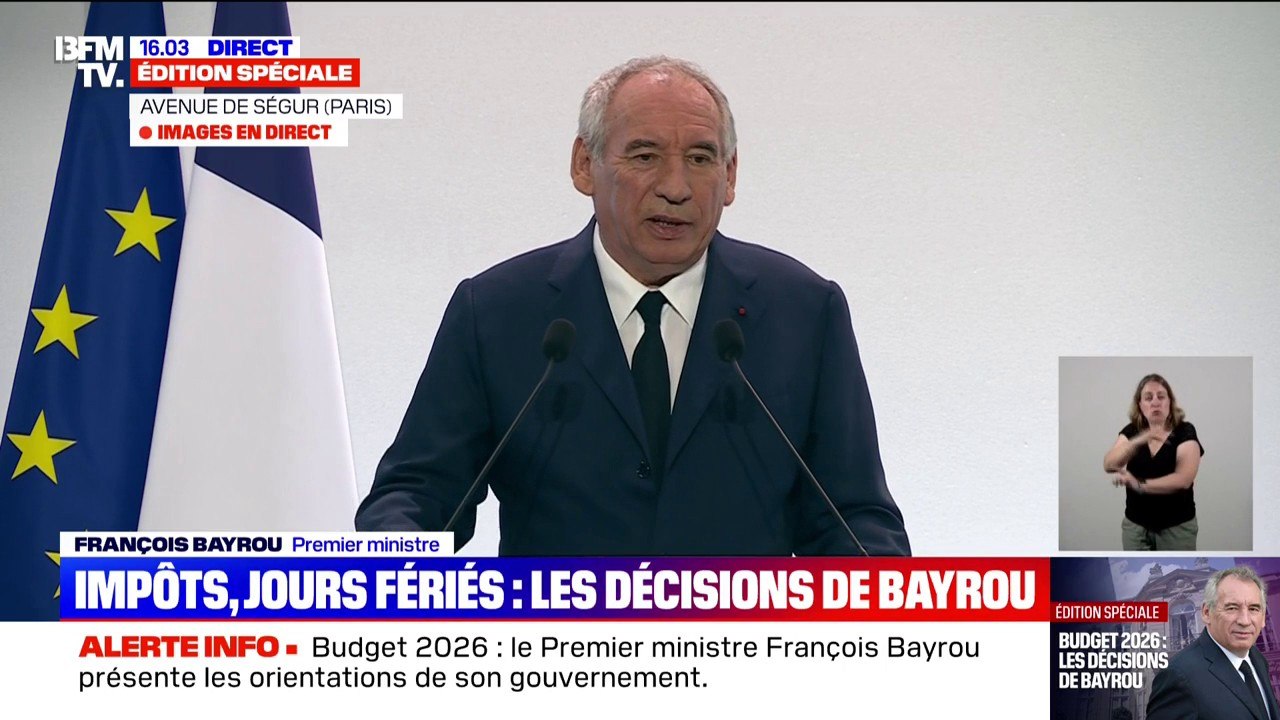 Budget: "Il y a plus de 50 ans que notre pays n'a pas présenté un budget en équilibre", regrette François Bayrou