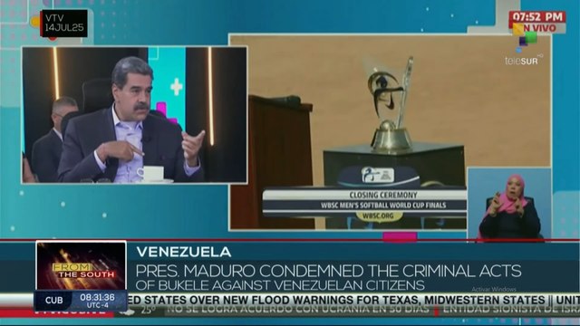 Venezuelan pres. condemned the criminal acts of Bukele against Venezuelan citizens