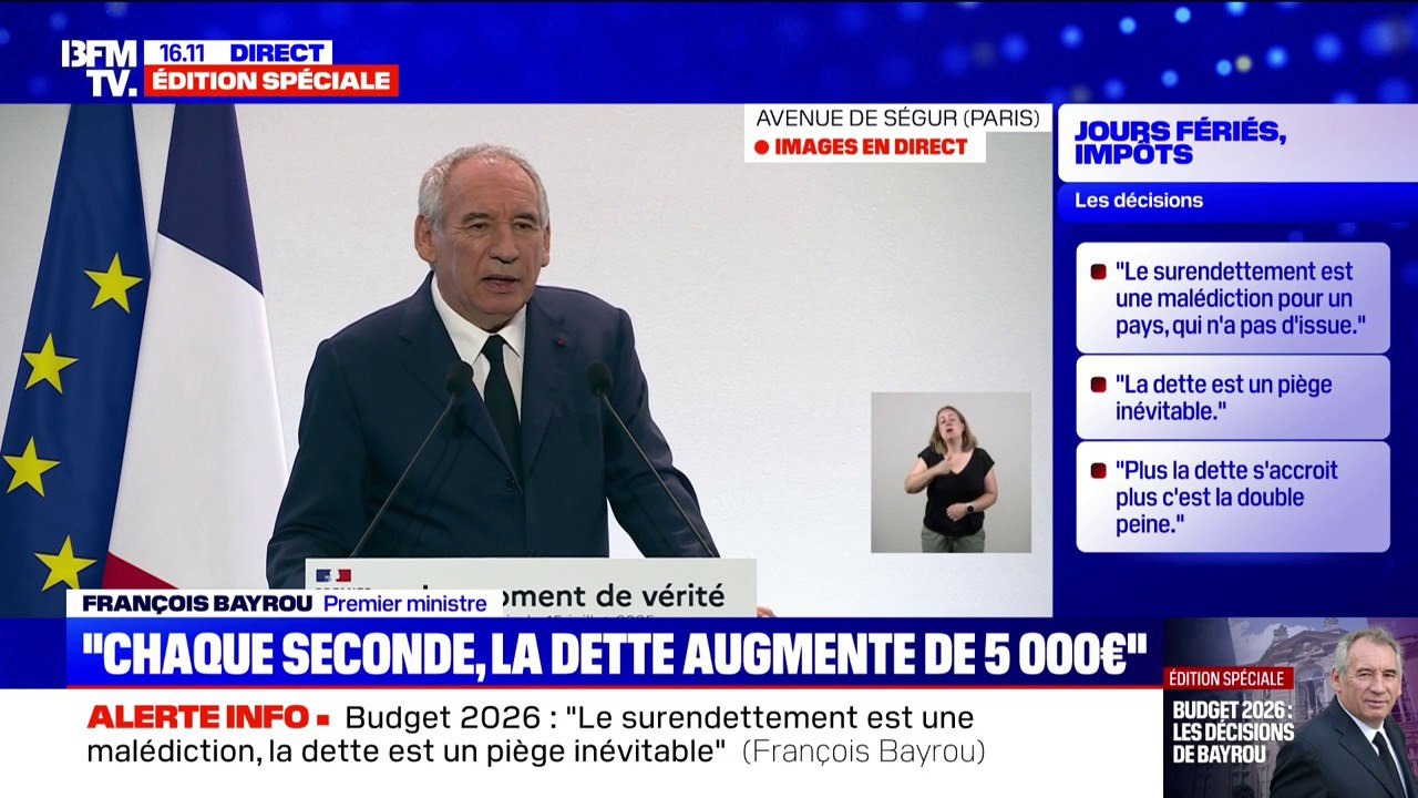 "C'est la première fois depuis plus de 60 ans que nous sommes dans une telle situation politique", affirme François Bayrou
